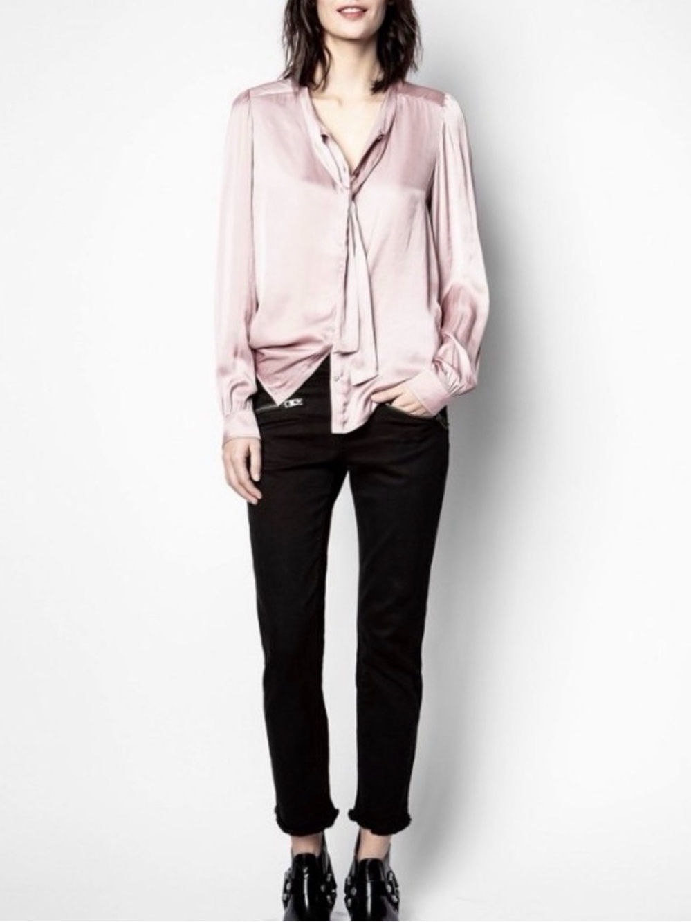 Zadig & Voltaire Satin Blouse in Dusty Mauve